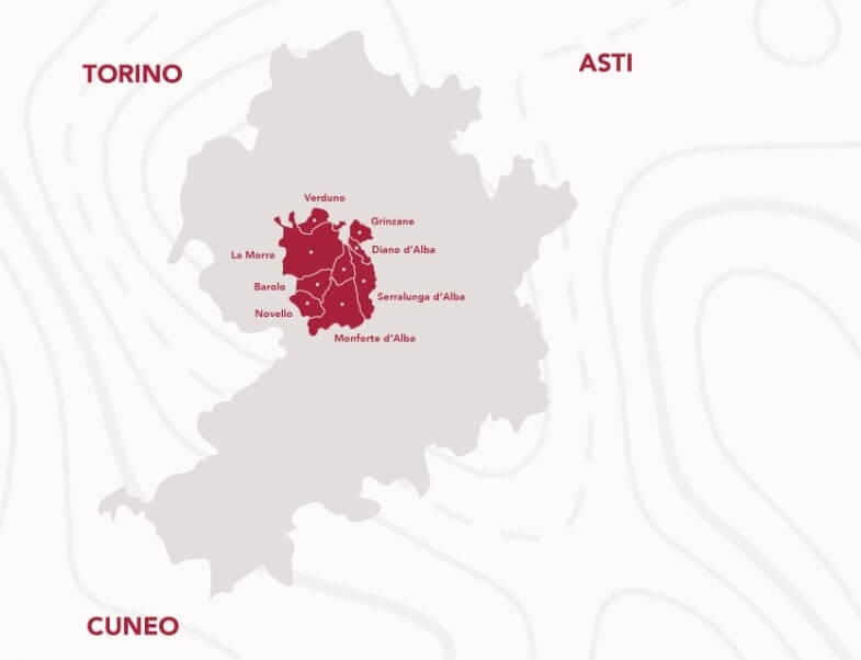 Production area of the Barolo Wine