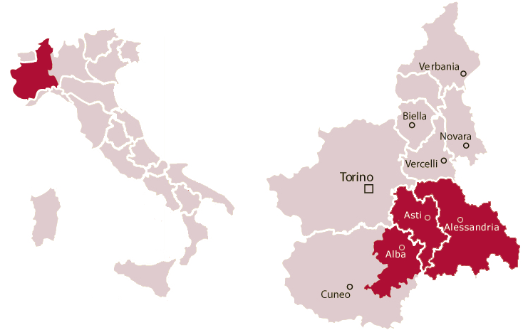 piedmont wines region map